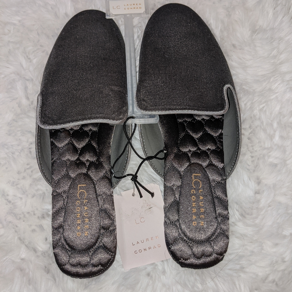 LC Lauren Conrad, Vintage Inspired Velvet & Satin Slipper, Women's Size 9-10